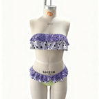 Damen Bandeau-Bikini-Set mit Rüschendetails R&B