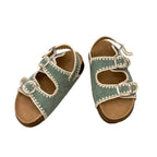 Damen bequeme Sandalen mit verstellbarem Schnallenverschluss und ergonomischem Fußbett R&B