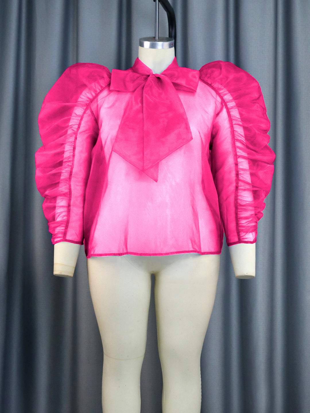 Damen elegantes Oberteil mit voluminösen Rüschenärmeln R&B
