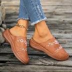 Bestickte Vintage-Blumen Hausschuhe R&B