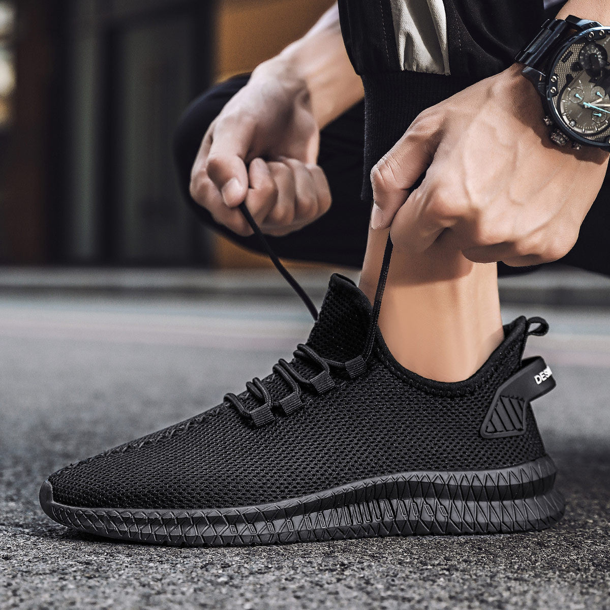 Damen Atmungsaktive Lauf-Sneaker mit elastischer Schnürung R&B