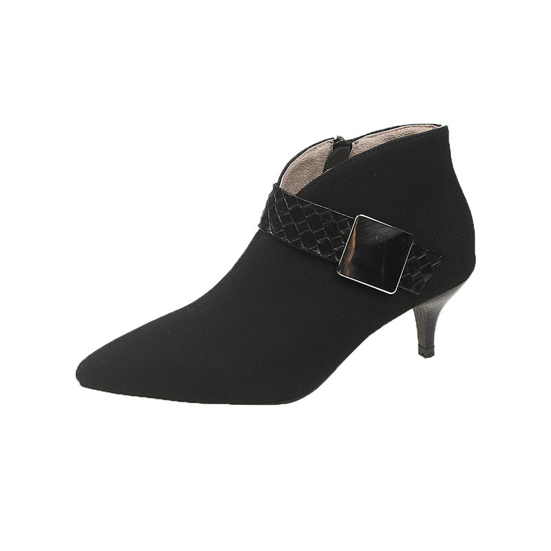 Damen Ankle-Boots mit modischem Riemen und elegantem Blockabsatz R&B