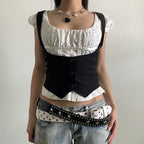 Damen elegante Corsage mit Knopfdetails und tailliertem Schnitt R&B