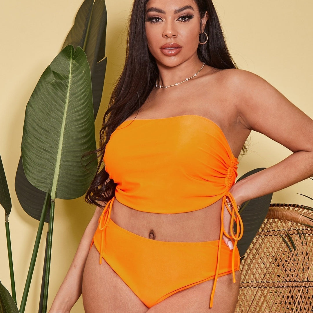 Damen Tankini-Set mit verstellbarem Wickel-Top und hochgeschnittenen Shorts R&B