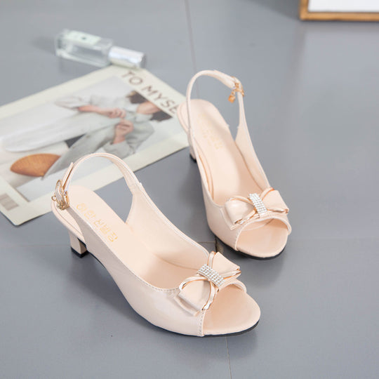 Damen Slingback-Pumps mit glänzender Schleifenapplikation R&B