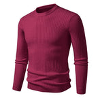 Herren modischer Strickpullover mit strukturiertem Zopfdesign R&B