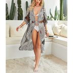 Damen Häkel-Strandüberwurf mit floralen Motiven und lockerem Schnitt R&B