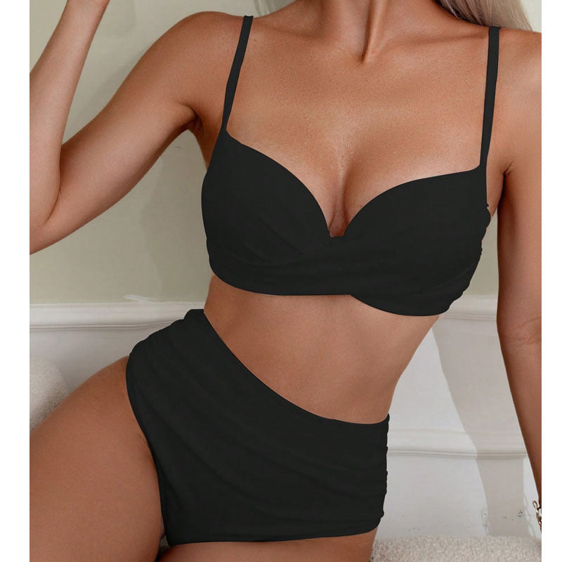 Damen Hochgeschnittener Bikini mit elegantem Bustier
