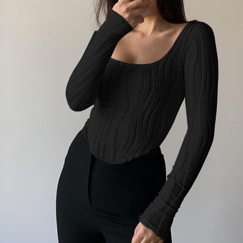 Damen Langarmshirt mit Wellenmuster R&B