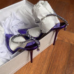 Damen elegante High Heel Sandalen mit glamourösen Strassverzierungen R&B
