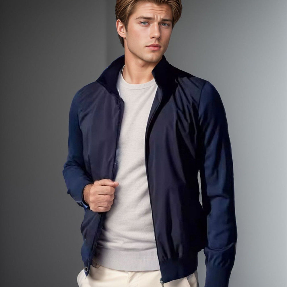 Herren lässige Sommerjacke im minimalistischen Design mit praktischen Reißverschlusstaschen R&B