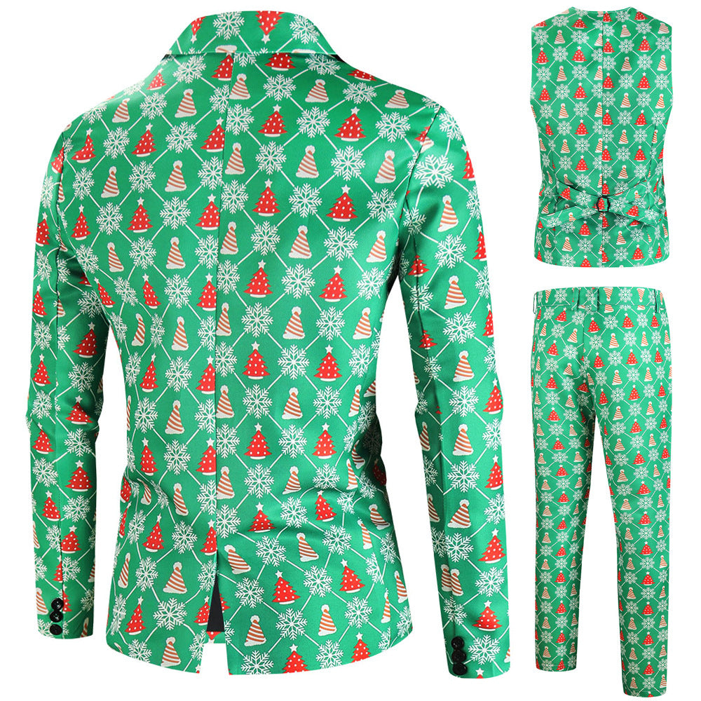 Herren festliches Anzugset mit kreativem Weihnachtsdesign