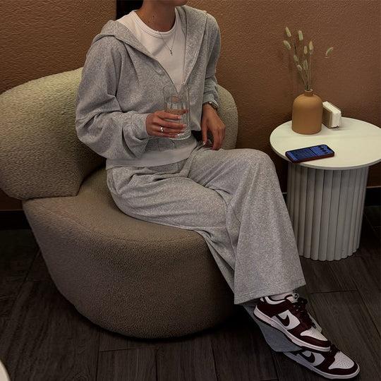 Damen lässiger Jogginganzug mit Kapuze R&B