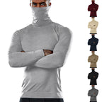 Herren funktionales Langarmshirt mit hohem Kragen und feuchtigkeitsregulierendem Material R&B