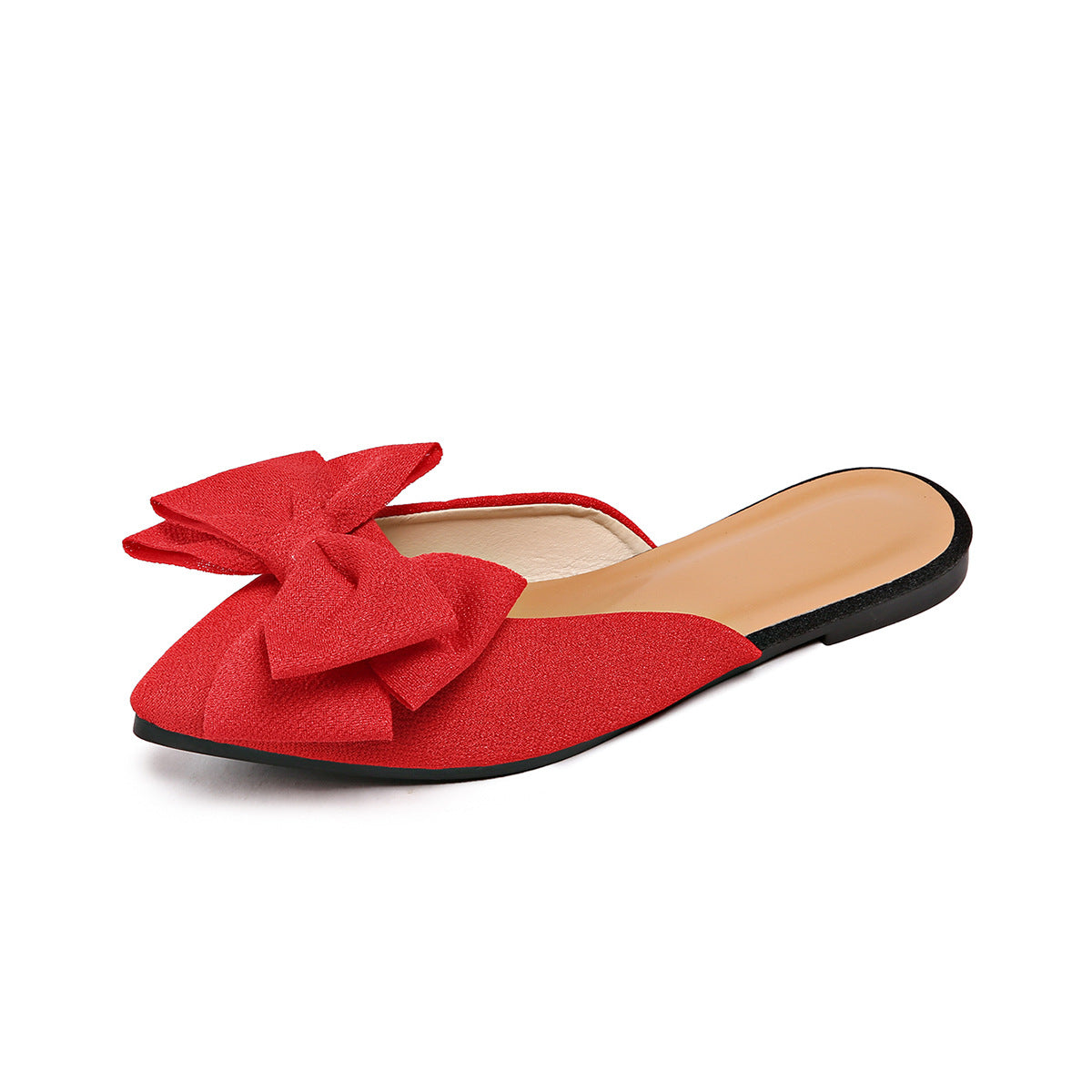 Damen Offen-Toe-Pantoletten mit großem Schleifen-Detail und bequemem Fußbett R&B