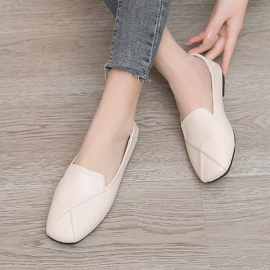 Damen elegante Mokassin-Pantoletten mit modischem Schnitt und flexiblem Fußbett R&B