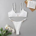 Damen Triangel-Bikini mit raffiniertem Halterdesign und elegantem Goldverschluss R&B