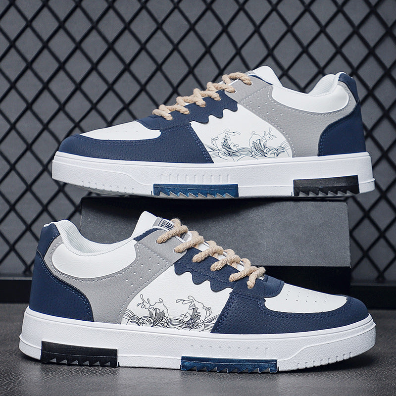 Damen stylische Sneaker mit kunstvoller Wellenmotivik R&B