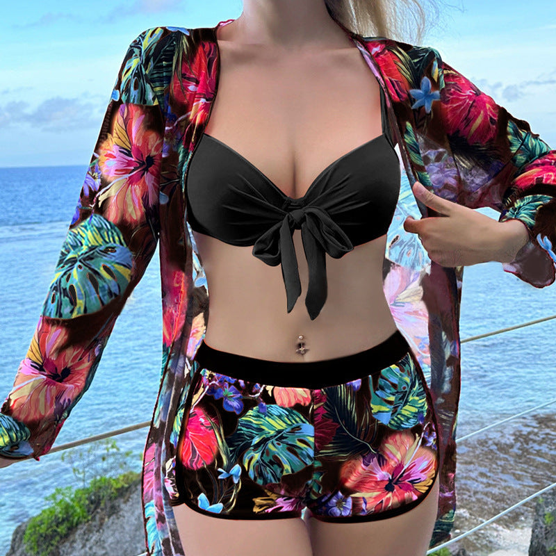 Damen Badeanzug mit floralem Kimono R&B