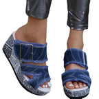Damen Wedge-Sandalen mit modischen Riemen und auffälligem Plateau R&B