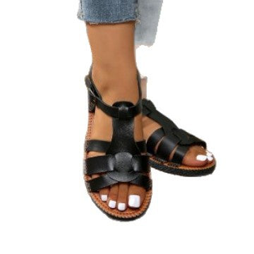 Damen Komfortable Sandalen mit verstellbarem Riemen und luxuriösem Leder R&B