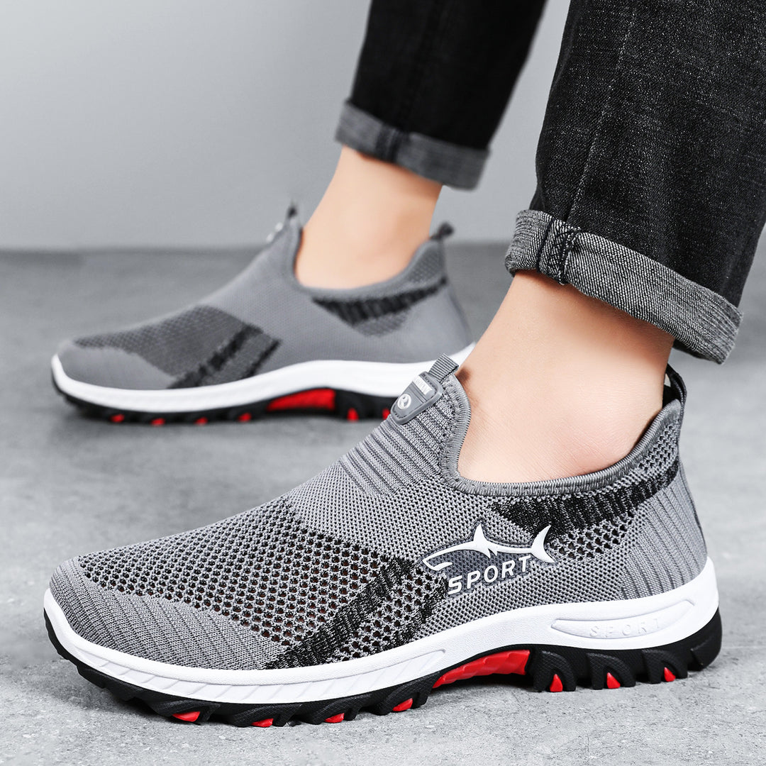 Damen Sportliche Slip-On Sneakers mit atmungsaktivem Strickdesign R&B