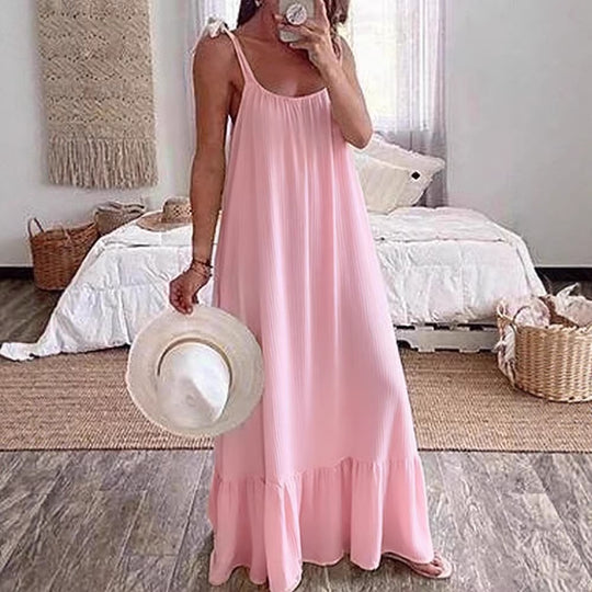 Damen Maxikleid mit trägerlosem Design R&B