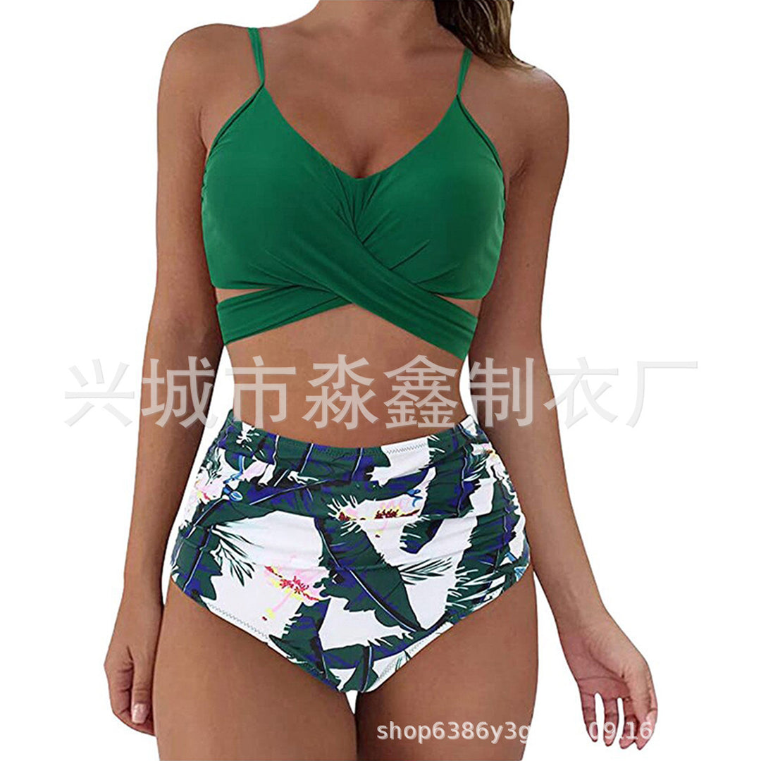 Damen Crop-Top Bikini-Set mit geflochtenem Design R&B