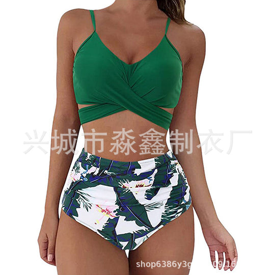 Damen Crop-Top Bikini-Set mit geflochtenem Design R&B