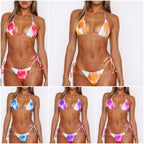Damen Triangel-Bikini mit verstellbaren Trägern und seitlichem Kordelzug R&B