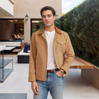 Herren Suedejacke mit modischem Design und praktischen Taschen R&B