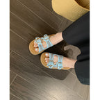 Damen Clogs mit elegantem Doppelschnallen-Design und komfortablem Fußbett