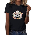 Damen T-Shirt mit stylischem Kürbis-Motiv und aufregendem Animal-Print R&B