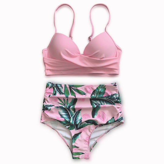 Damen Hoch taillierter Bikini mit kreativem Wickeldesign R&B