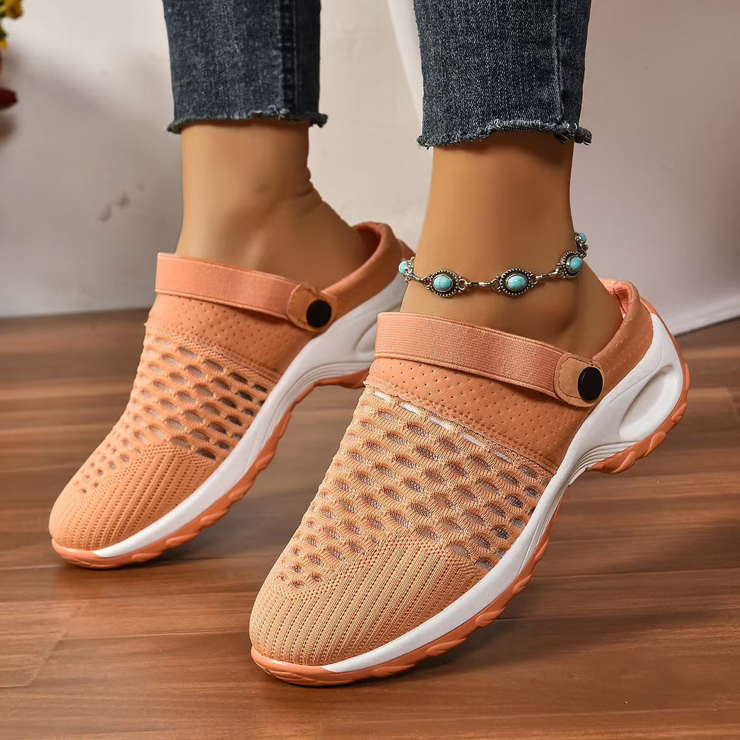 Damen Atmungsaktive Slip-On Freizeitschuhe mit elastischem Riemen R&B