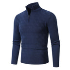 Herren modischer Strickpullover mit halbem Reißverschluss und strukturiertem Design R&B