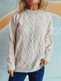Damen Grobstrickpullover mit elegantem Zopfdesign und lässigem Schnitt R&B