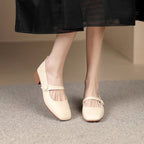 Damen elegante Slingback Ballerinas mit modischem Riemchen und bequemer Sohle R&B