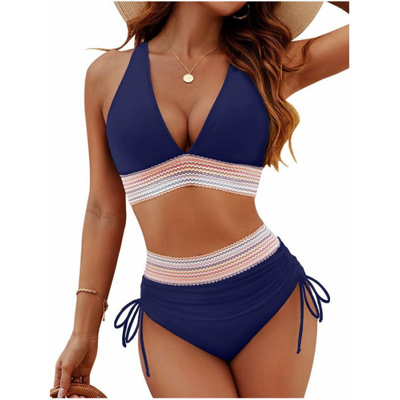 Damen Triangel-Bikini mit verstellbaren Riemen und moderner Rüschenoptik R&B