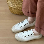 Damen Bequeme Slip-On Sneakers aus weichem Textil R&B