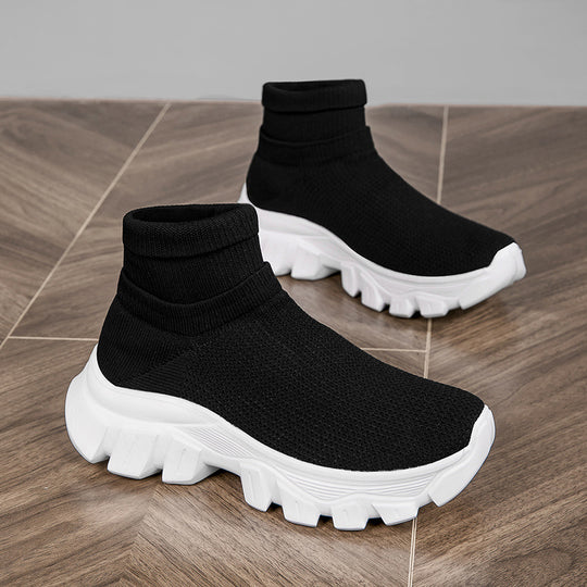 Damen Stricksneaker mit hohem Schaft und rutschfester Sohle R&B