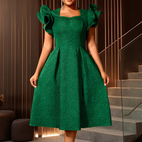 Damen Elegantes Cocktailkleid mit voluminösen Rüschensäumen R&B