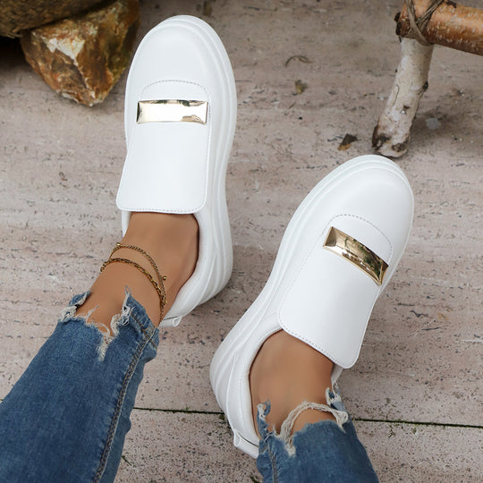 Damen modische Slip-On Sneakers mit auffälligem Verschluss R&B