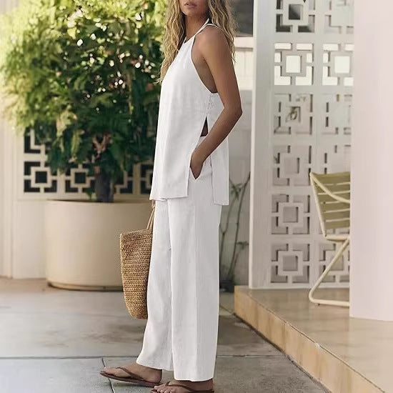 Damen Leichte und luftige Sommerhose mit Tanktop R&B