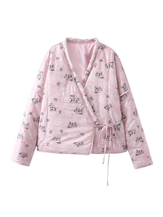 Damen gesteppte Weste im eleganten Blumenprint-Design R&B