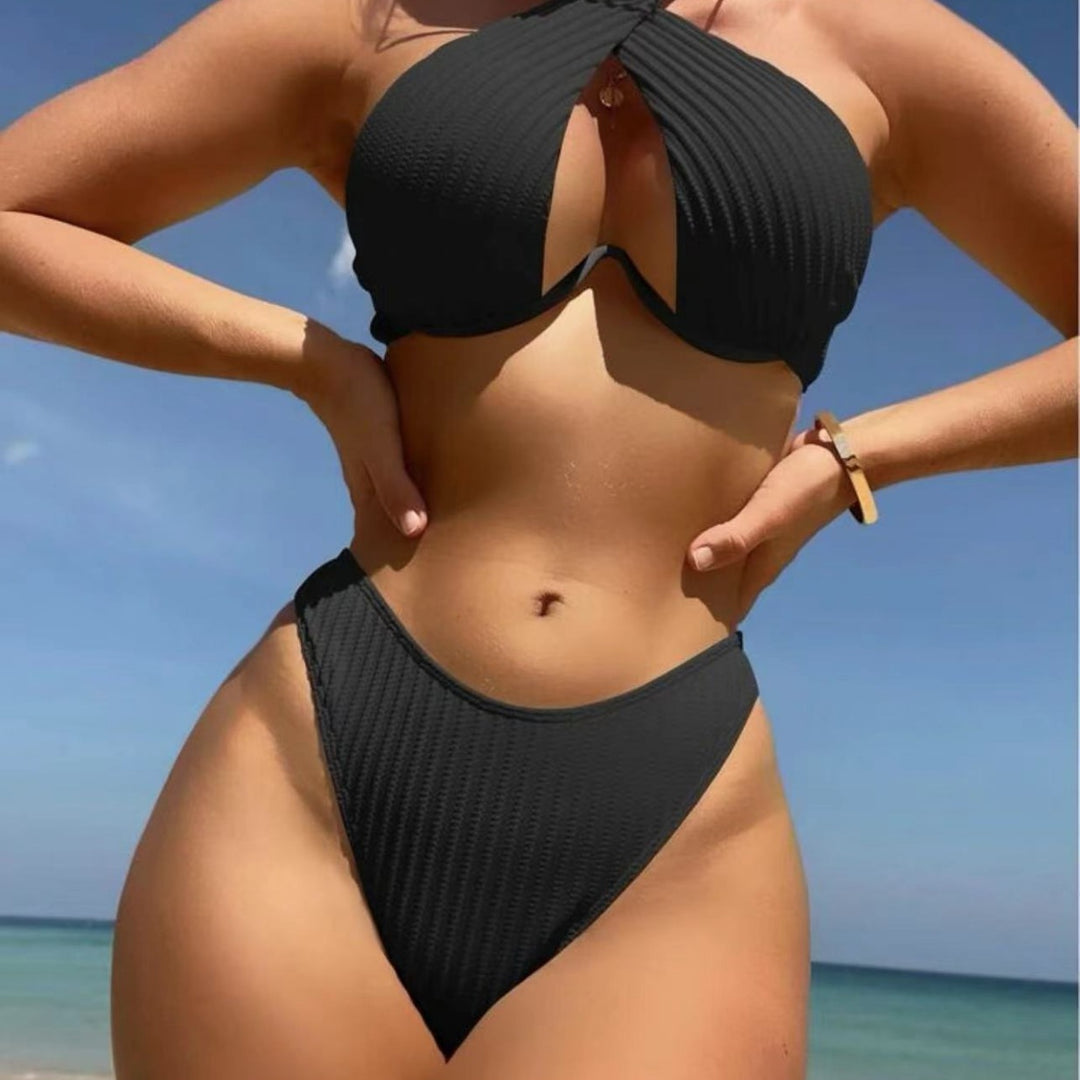 Damen Design-Bikini mit gekreuztem Oberteil R&B