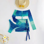 Damen Eleganter Oberteil und Rock Bikini Set R&B