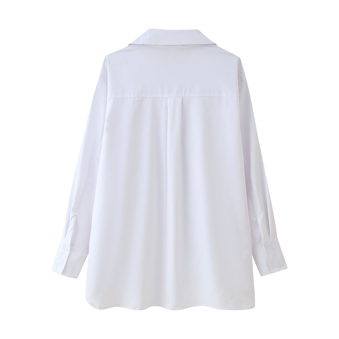 Damen Bluse mit eleganter Schnürung und modernem Kragen R&B
