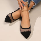 Damen elegante spitze Ballerinas aus Netzstoff mit Punkten R&B