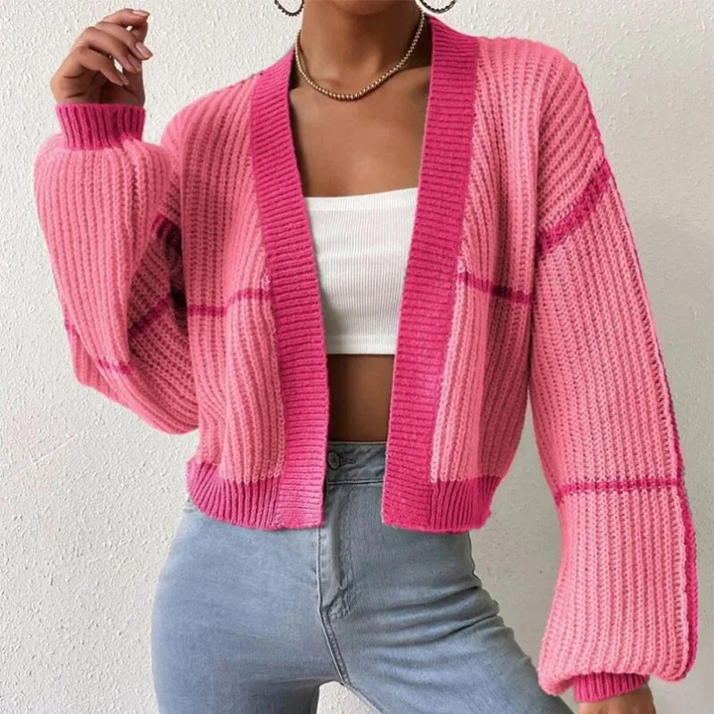 Damen Strickjacke mit lässigem Schnitt und voluminösen Ärmeln R&B